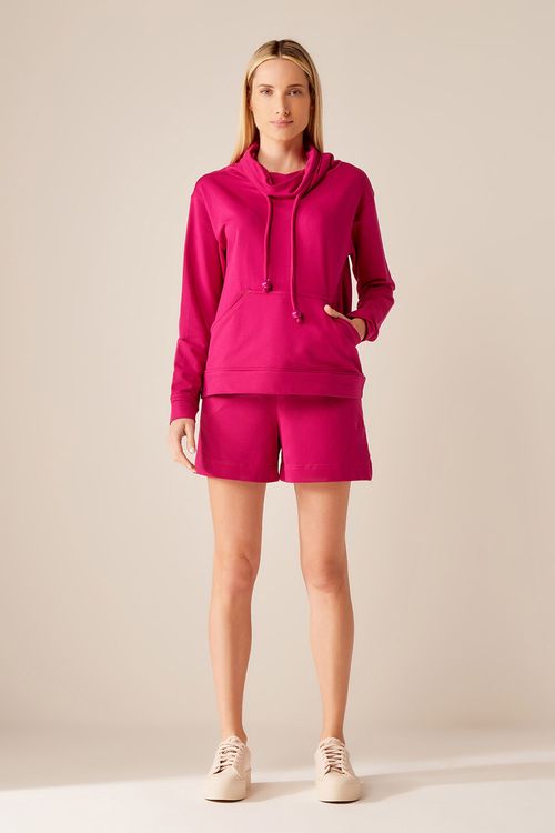 Bermuda Malha Moletom Cadarço - Magenta Energy