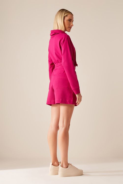 Bermuda Malha Moletom Cadarço - Magenta Energy