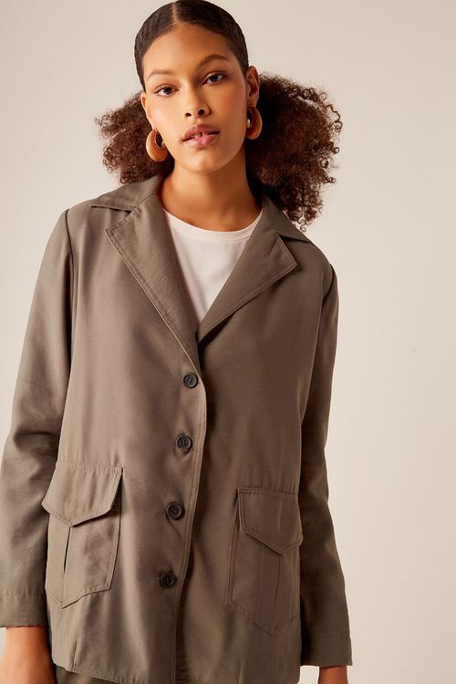 Blazer Bolsos Com Cinto - Verde Camuf