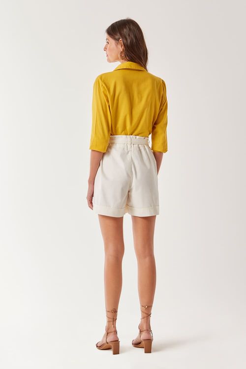 Short Max Quadrado Bolso - Off White