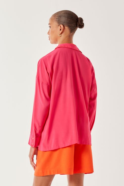 Camisa Bicolor Casual - Magenta Enigma