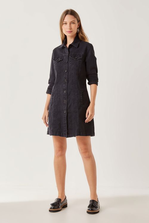 Vestido Jeans Manga - Jeans