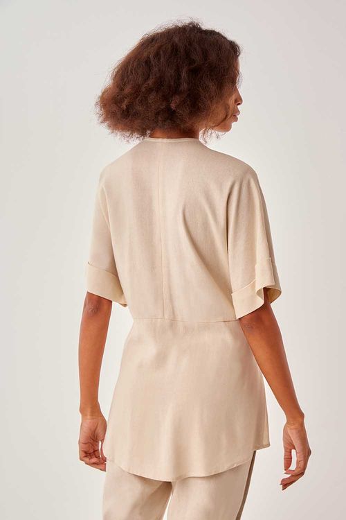 Blazer Linho Amarração - Areia Coconut
