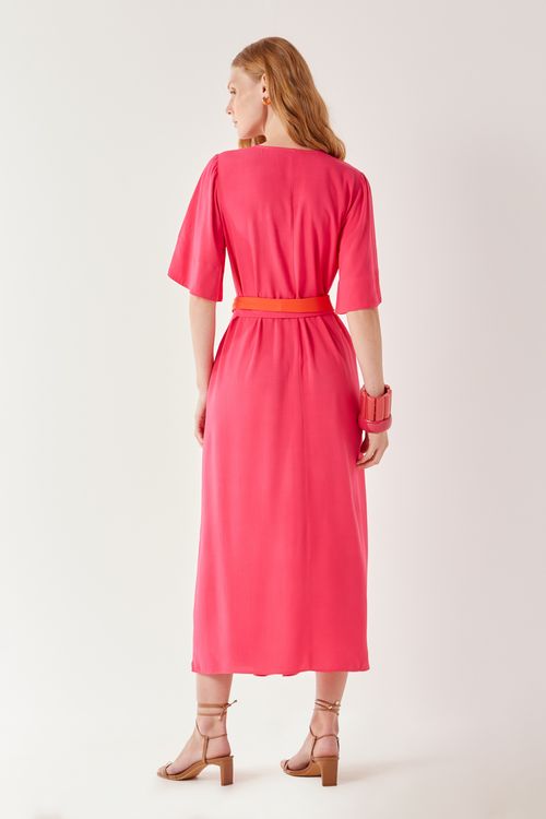 Vestido Longo Color Amarração - Magenta Enigma