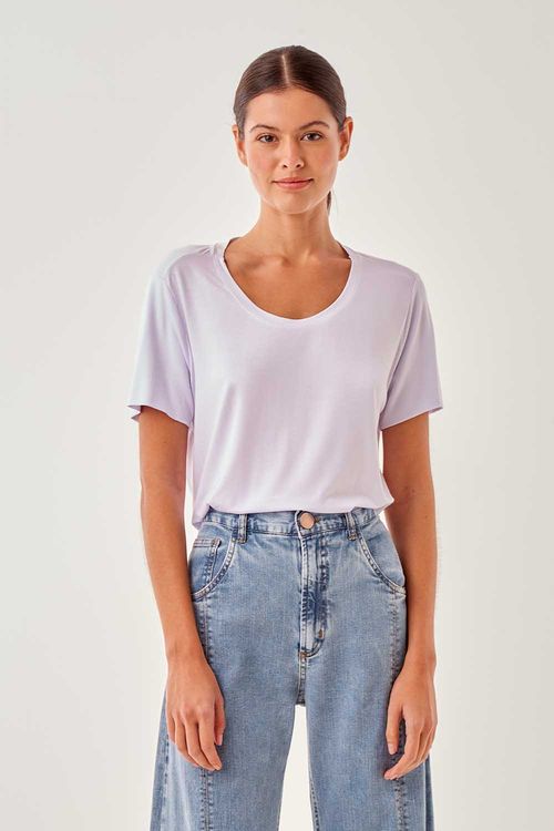 Blusa Malha Decote u - Branco