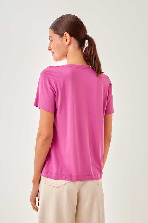 Blusa Malha Decote u - Lilas Por do Sol
