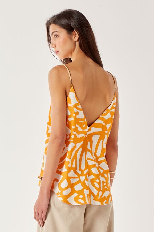 Blusa Estampa Alento - Est Alento Laranja
