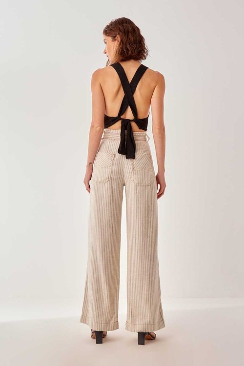 Calça Pantalona Listra Faixa - Listra Verde Nature