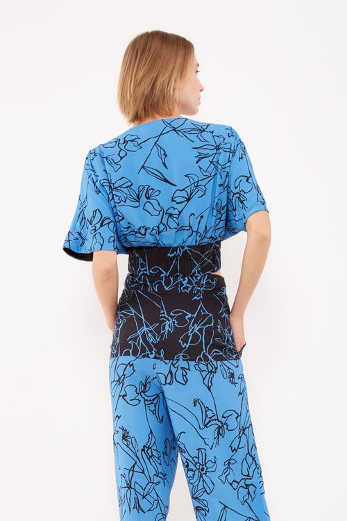 Blusa Estampa Aflorar Blue - Est Aflorar Blue