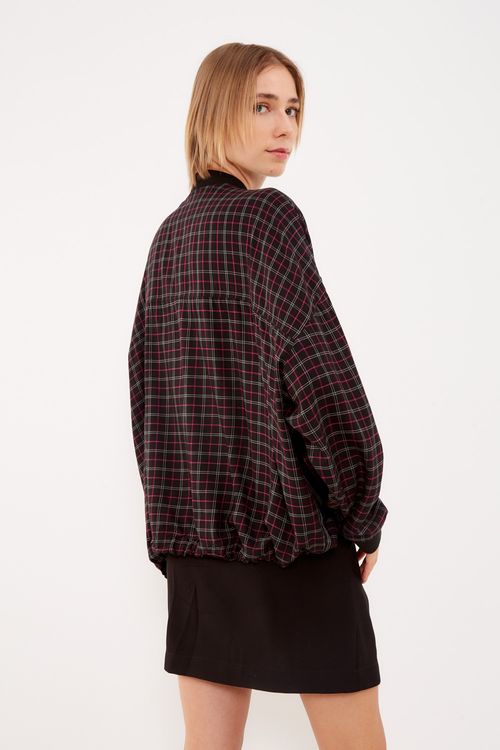 Parka Xadrez Com Zíper - Xadrez Realce