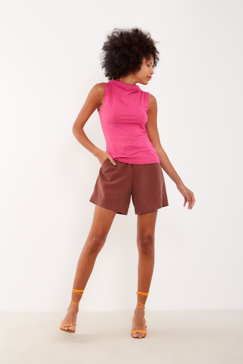 Regata Malha Franzido - Rosa Valentino