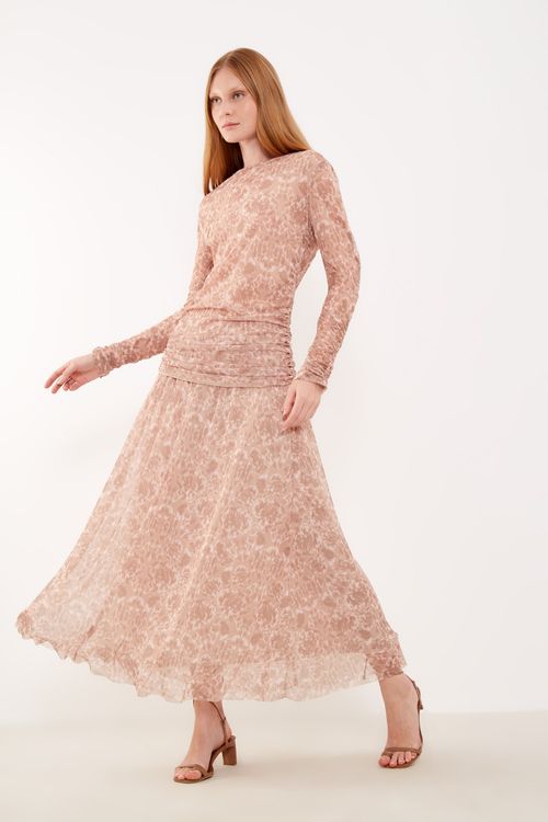 Blusa Malha Tule Estampa Coragem - Est Coragem