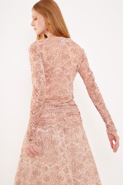 Blusa Malha Tule Estampa Coragem - Est Coragem