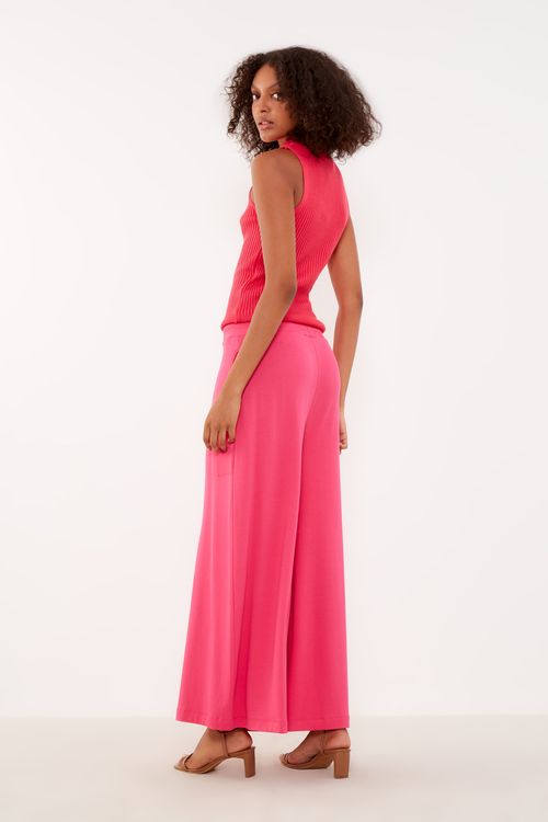 Calça Malha Elástico Cintura - Rosa Valentino