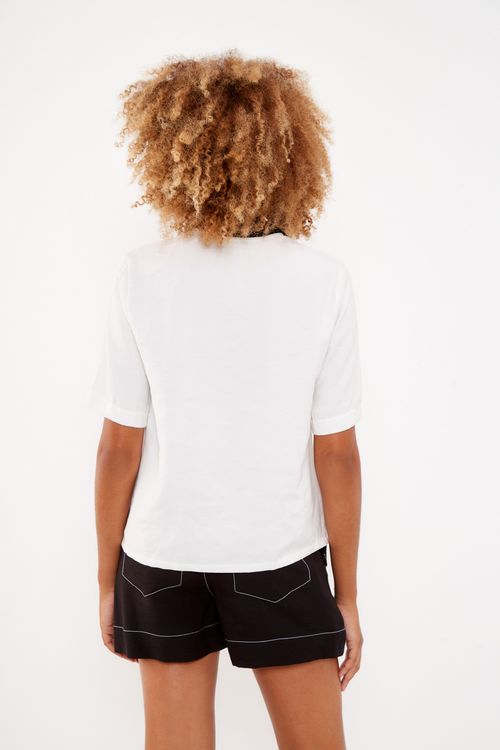 Blusa Polo Retilínea - Branco