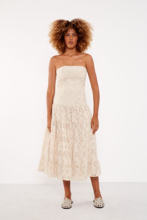 Vestido Longo Tomara Que Caia Laise - Areia