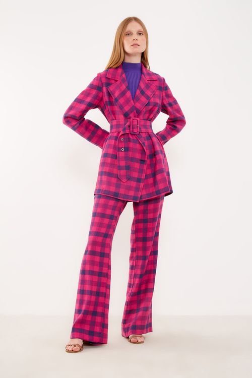 Trench Xadrez Enlace Cinto - Xadrez Enlace