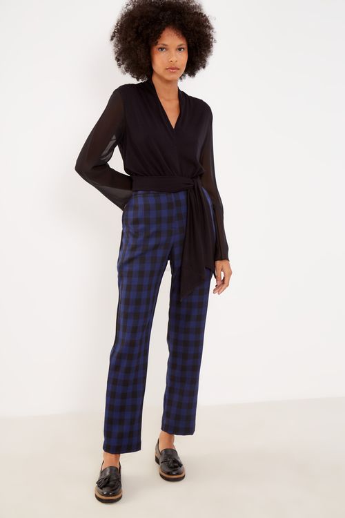 Blusa Malha Manga Seda - Preto