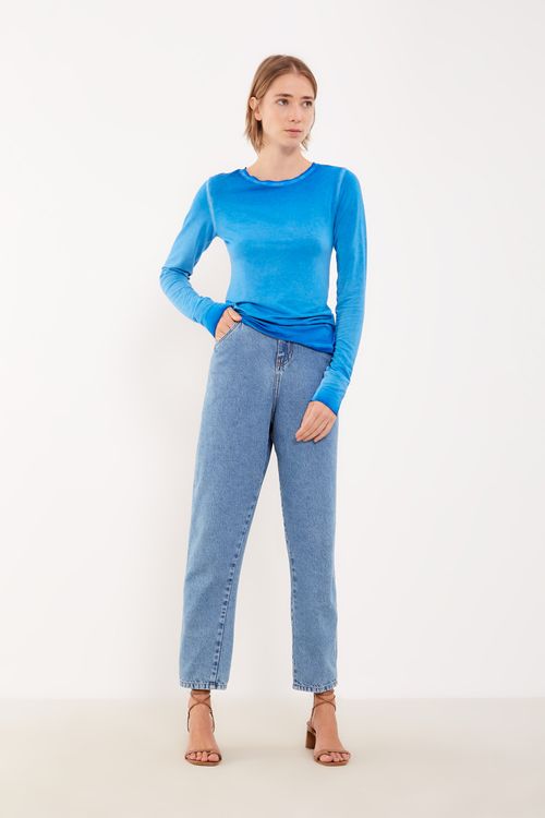 Blusa Malha Stone - Azul Navegar