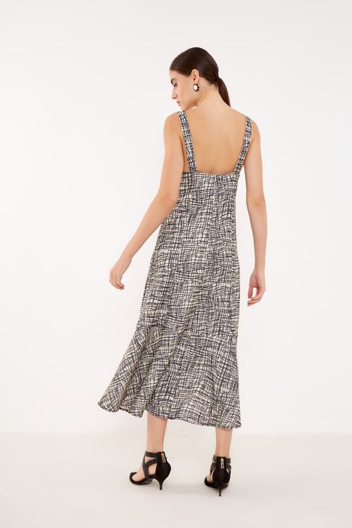 Vestido Longo Estampa Teia - Est Teia