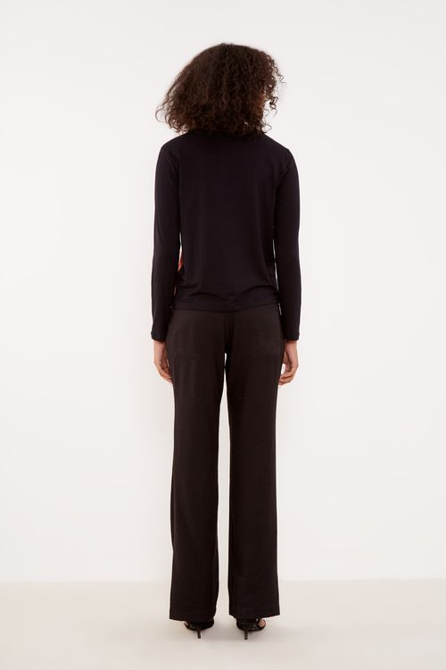 Calça Flare Botões Laterais - Preto