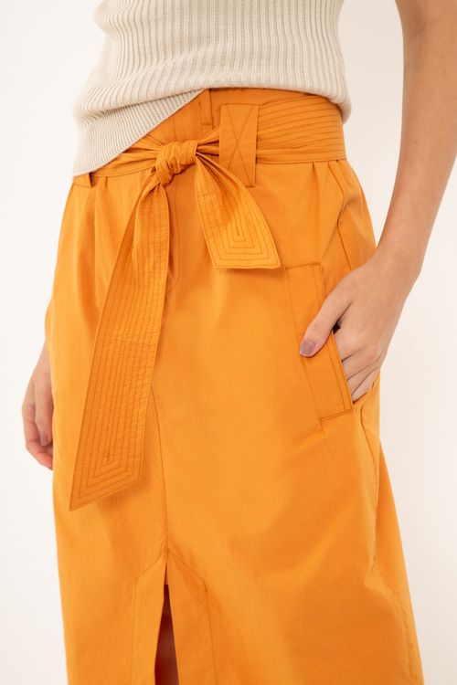 Saia Midi Amarração - Laranja Carrot