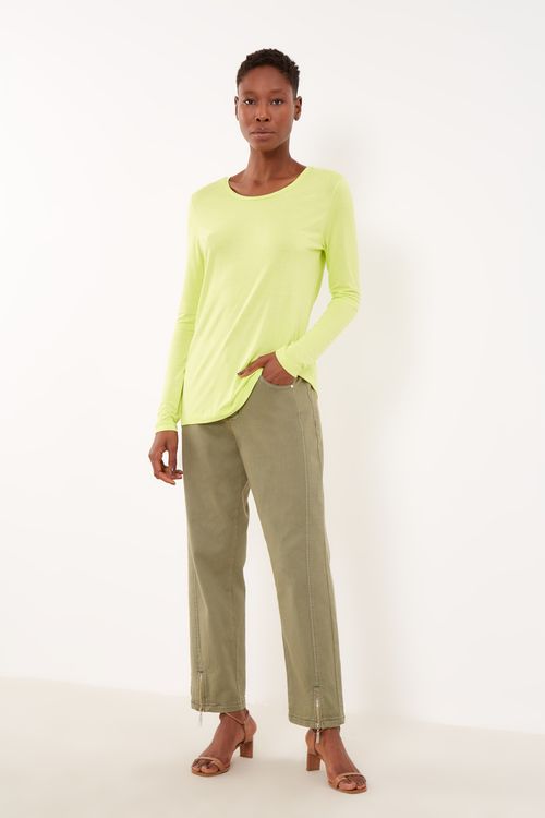 Blusa Malha Manga Longa - Verde Citron