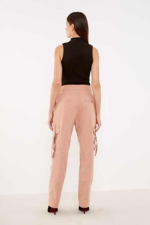 Calça Cargo Aleta Lateral - Rosa Venus