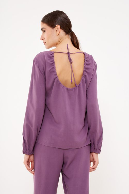 Blusa Decote Costas - Vinho Beterraba