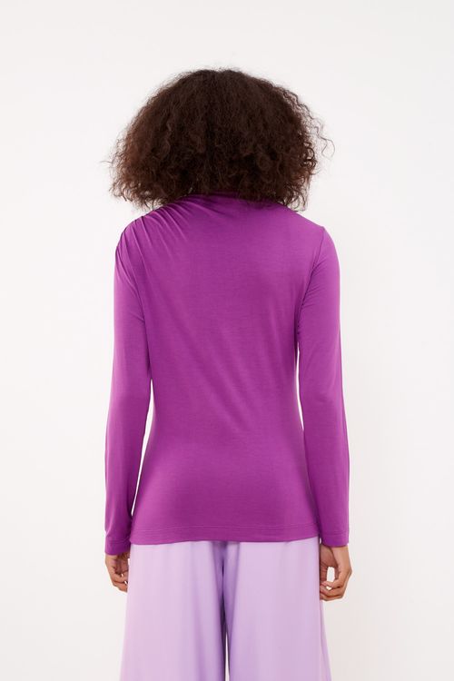 Blusa Malha Gola Franzido - Vinho Beterraba