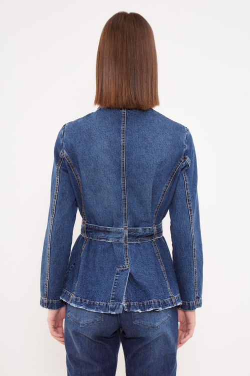 Blazer Jeans Zíper - Jeans