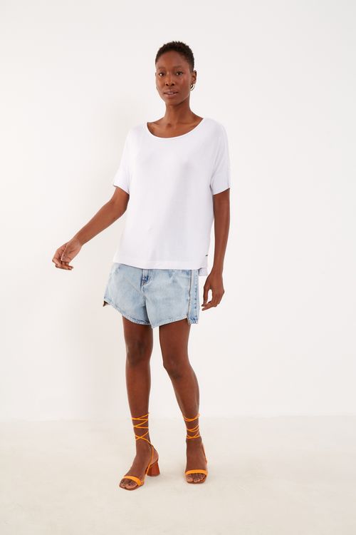 Blusa Malha Punho Duplo - Branco