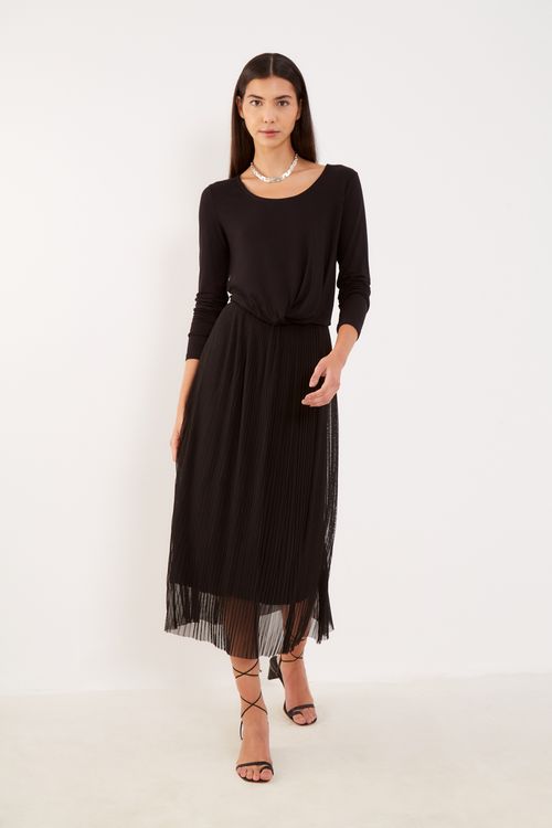 Blusa Malha Blusada - Preto