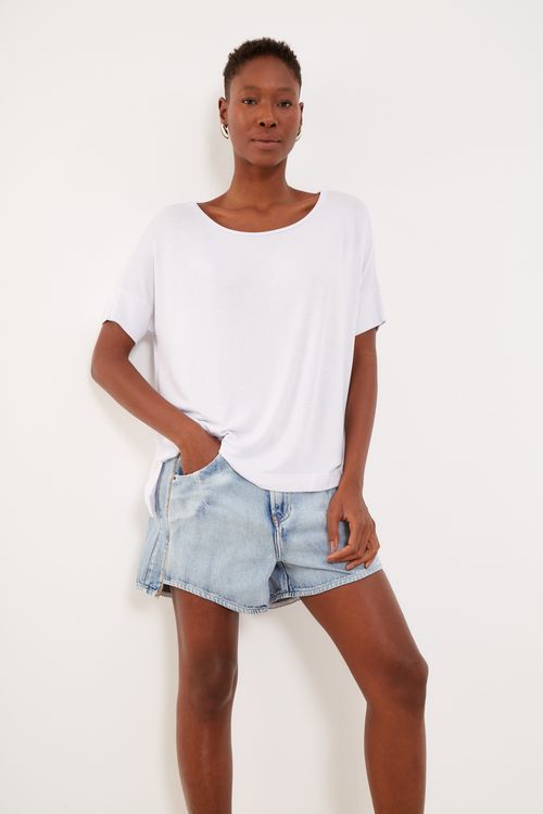 Blusa Malha Punho Duplo - Branco