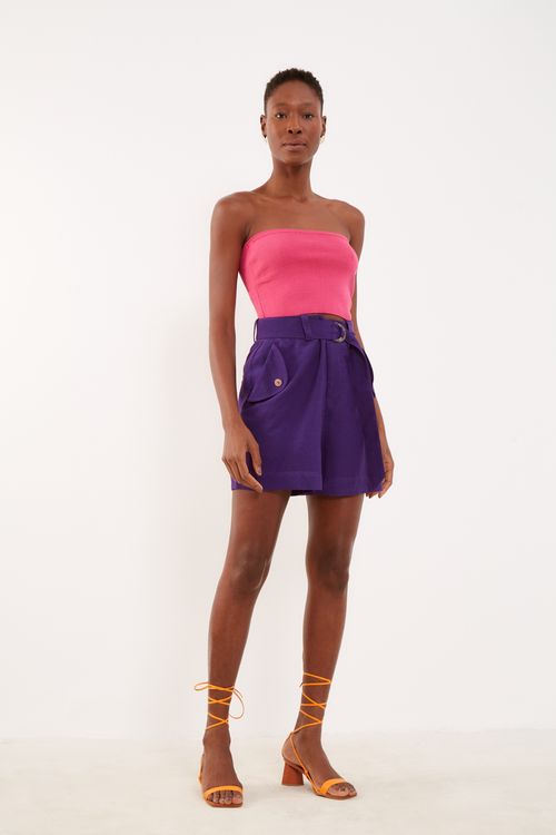 Short Casual Com Faixa - Violeta