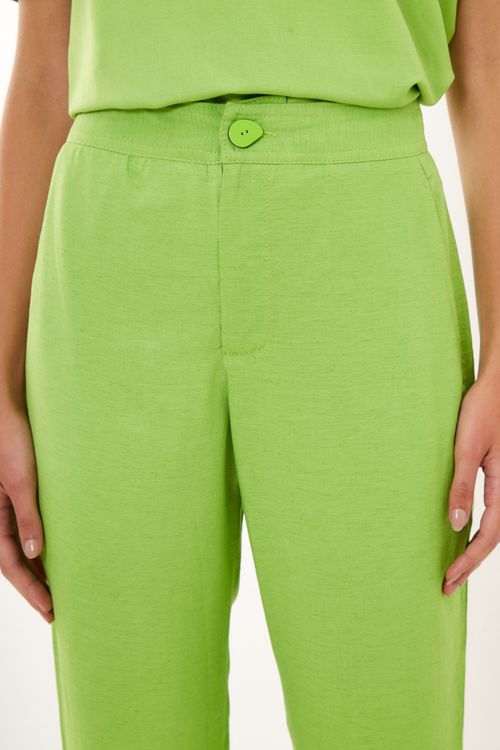 Calça Reta Tecido Casual - Pistache