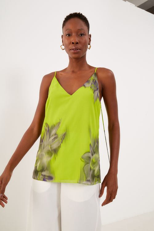 Blusa Estampa Verbana Lima - Est Verbena Lima