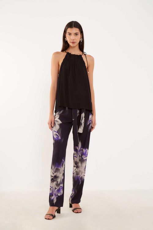 Blusa Decote Franzido - Preto