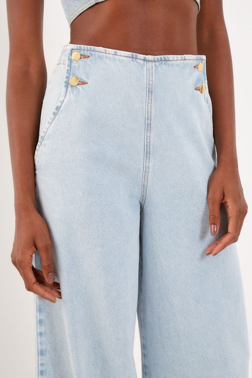 Calça Jeans Botões - Jeans