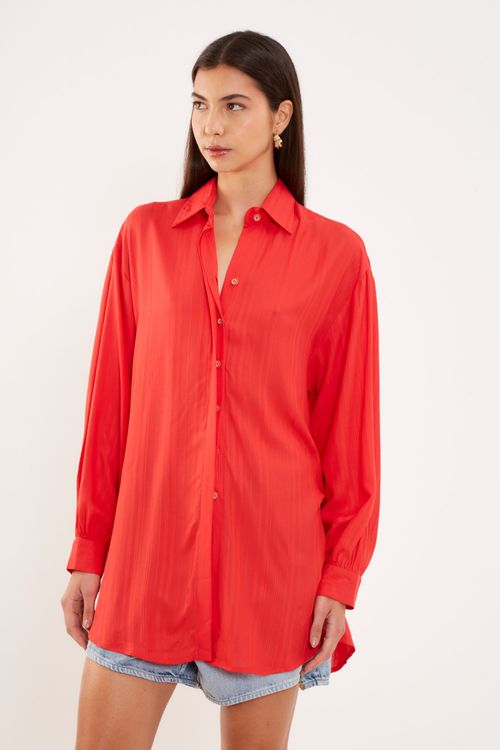 Camisa Ampla Color - Vermelho Roma