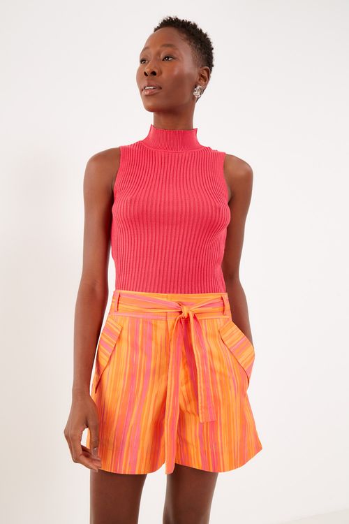 Regata Tricot Canelada - Rosa Segredo
