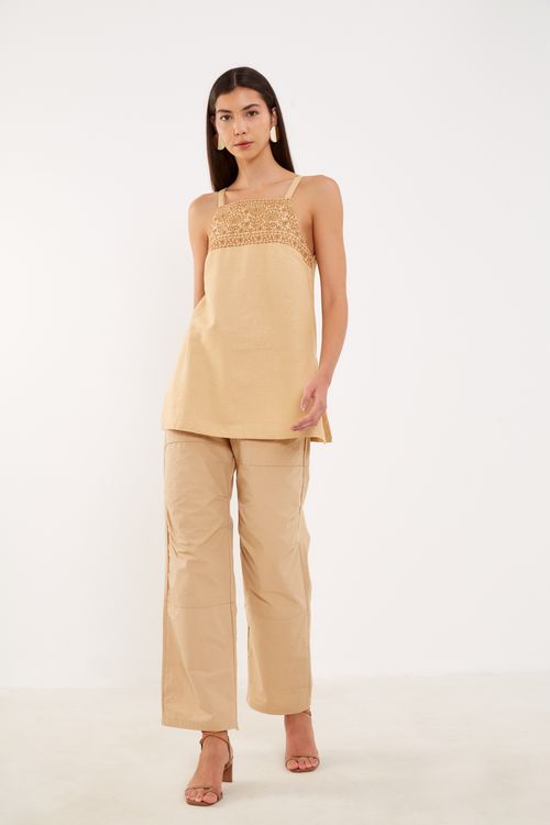 Regata Bordado Verano - Marfim