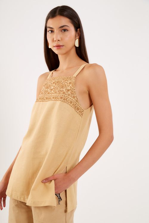 Regata Bordado Verano - Marfim