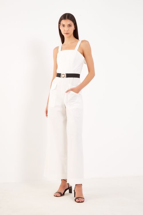 Macacão Alça Estruturado - Off White