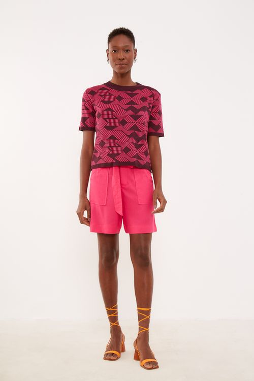 Blusa Tricot Gérbera - Est Gerbera Rosa