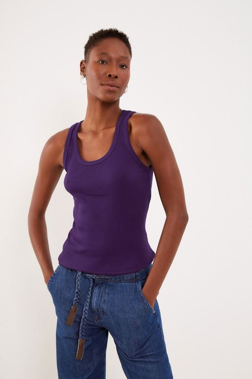 Regata Malha Canelada - Azul Ocean