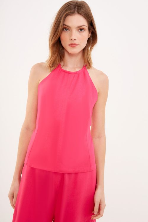 Blusa Frente Única Lastex - Rosa Tulipa