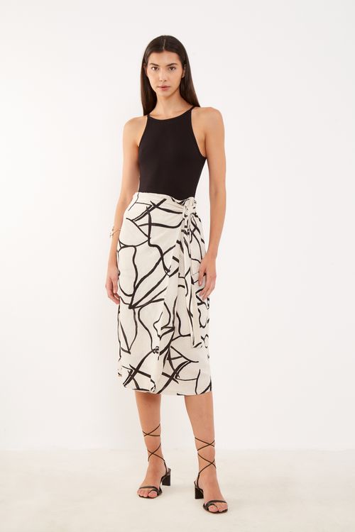 Body Malha Canelada - Preto