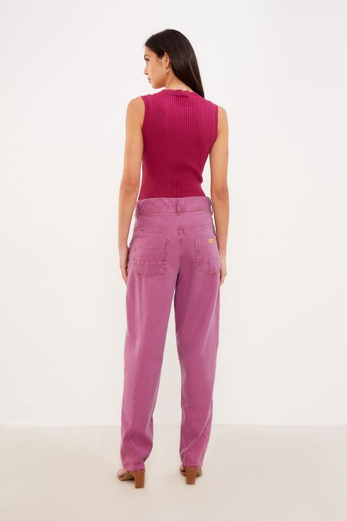 Calça Jeans Stone Color - Rosa