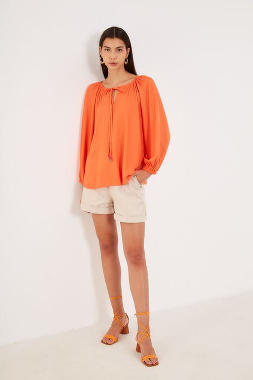Bata Maquinetado Casual - Laranja Tangerine